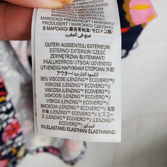 Boden Effie V-Neck Jersey Dress US Sz 16-18 Blue Multi Floral Pockets Sleeveless - Picture 9 of 12